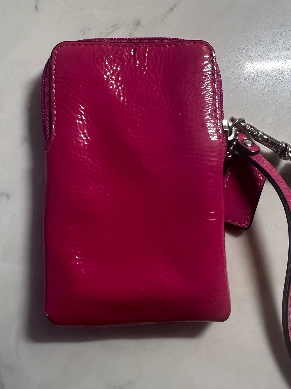 Coach Patent Leather Wristlet in Vibrant Magenta - Picture 4 of 11